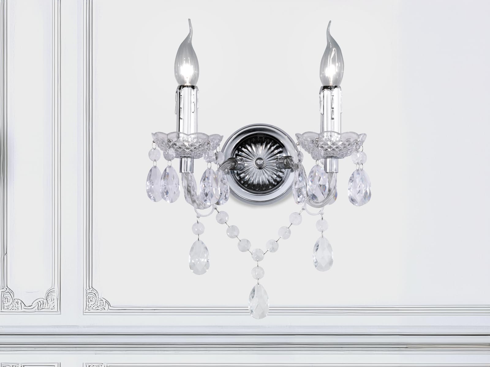 Reality R25072000 Lüster Applique, 40 W, Trasparente, Altezza 34 cm