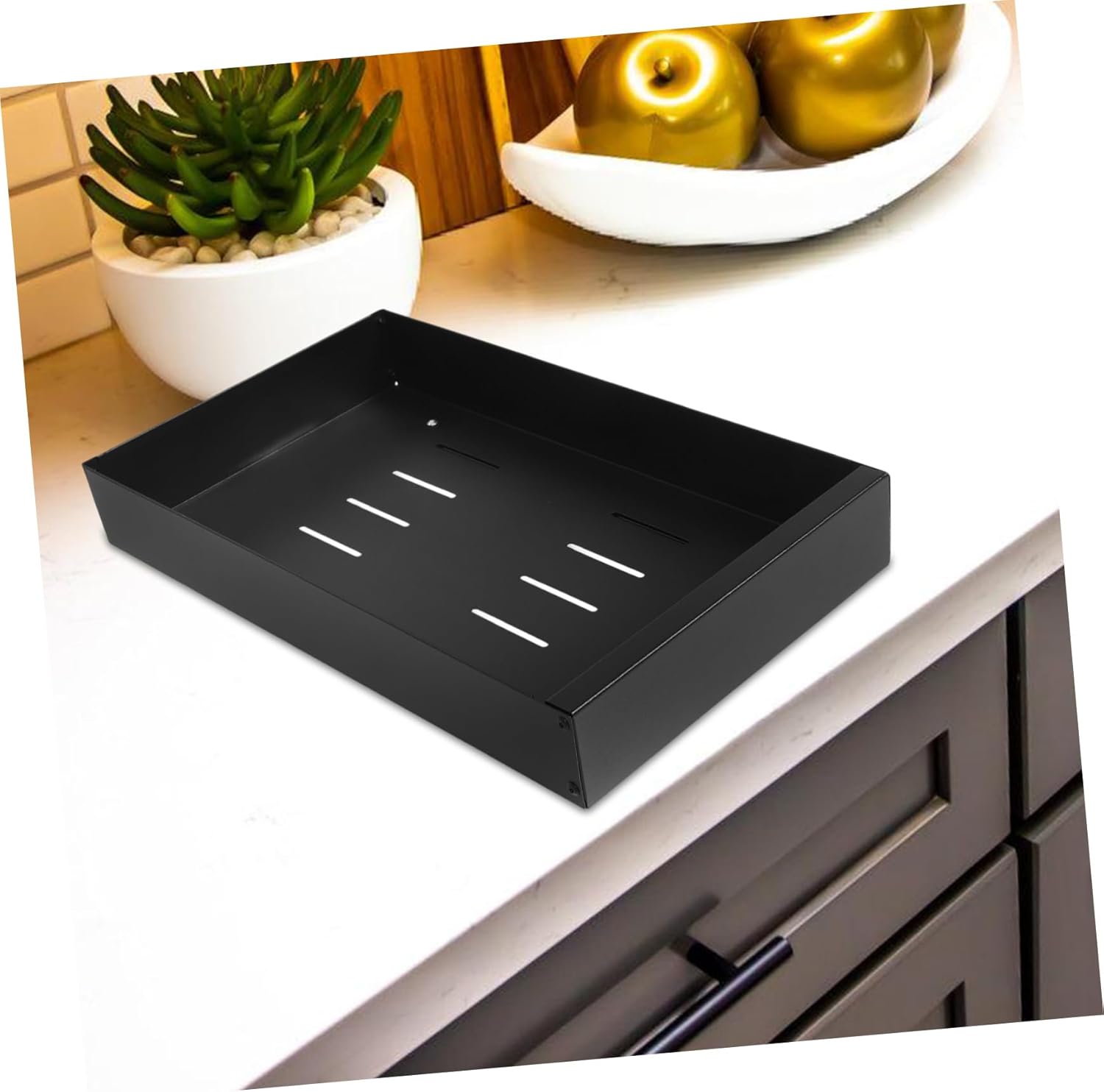 PRETYZOOM Heavy Pull Out Cabinet Organizer Shelf with Divider Effortless Slide Out Drawers for Kitchen Storage Compact Design for Neat and Tidy Cabinets