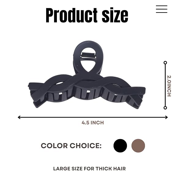 8 Pack Large Claw Clips for Women, Strong Hold Matte Non Slip Hair Clips