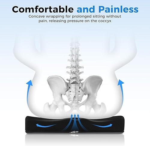 Miniatura 5 de Cojines para úlceras de cama para glúteos, diseño triangular en forma de T, cojines de espuma viscoelástica de gel para úlceras por presión en las