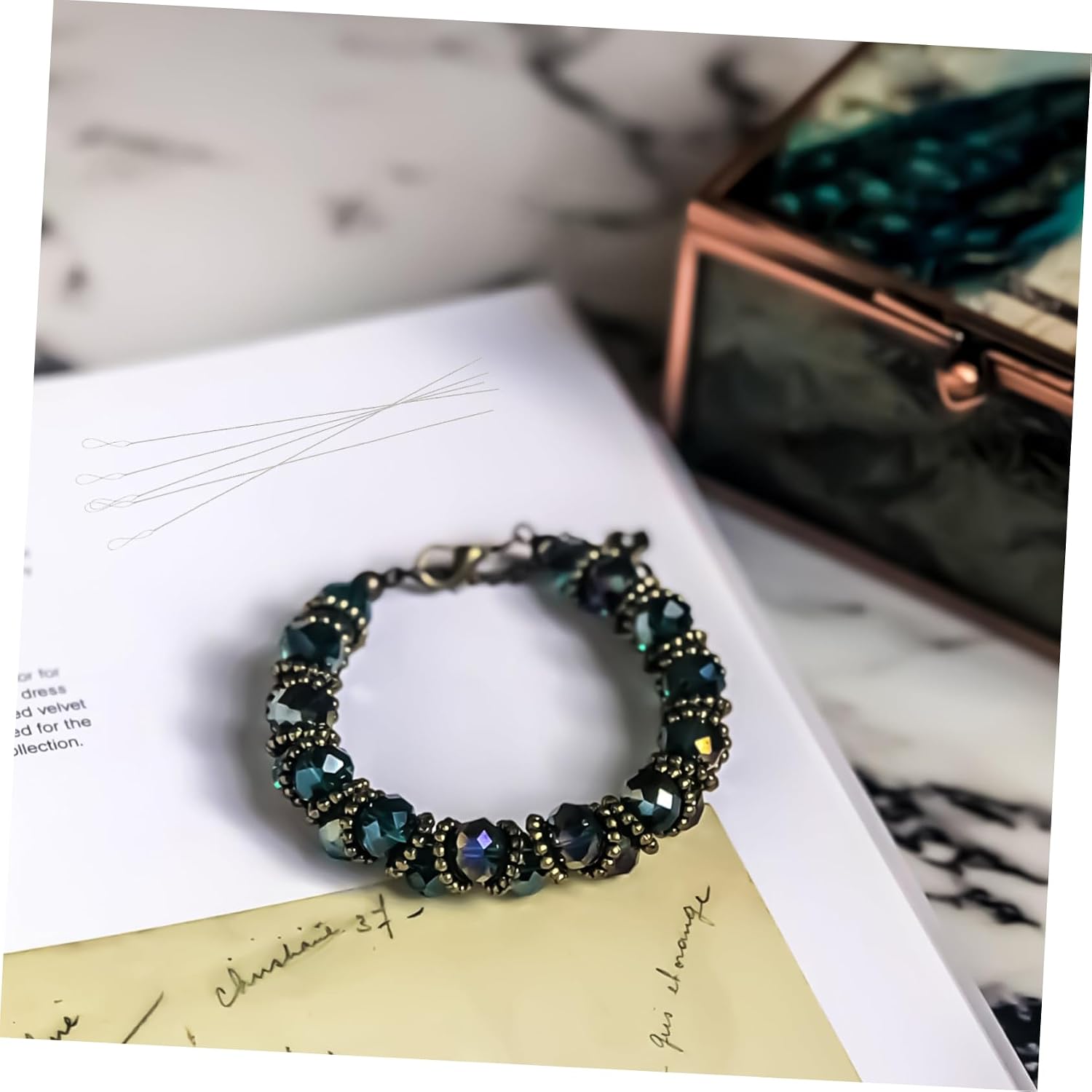 VILLCASE 5Pcs Bead Threading Needles Set Fine Iron Wire Beading Accessories for Handmade Jewelry Making with Open Eye and