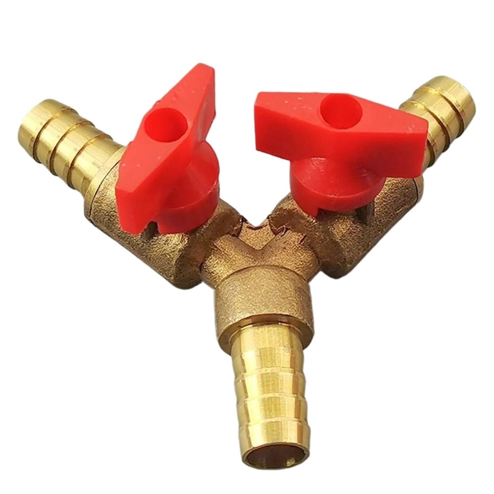 Juego de 4 accesorios de válvula de bola de latón tipo Y de 3 vías para combustible, gas, agua, aceite, aire 8 mm, 10 mm, 12 mm