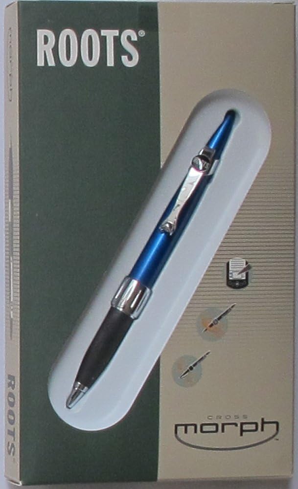 Cross Morph® Limited Edition Electric Blue Ball-point Pen with Roots Logo .