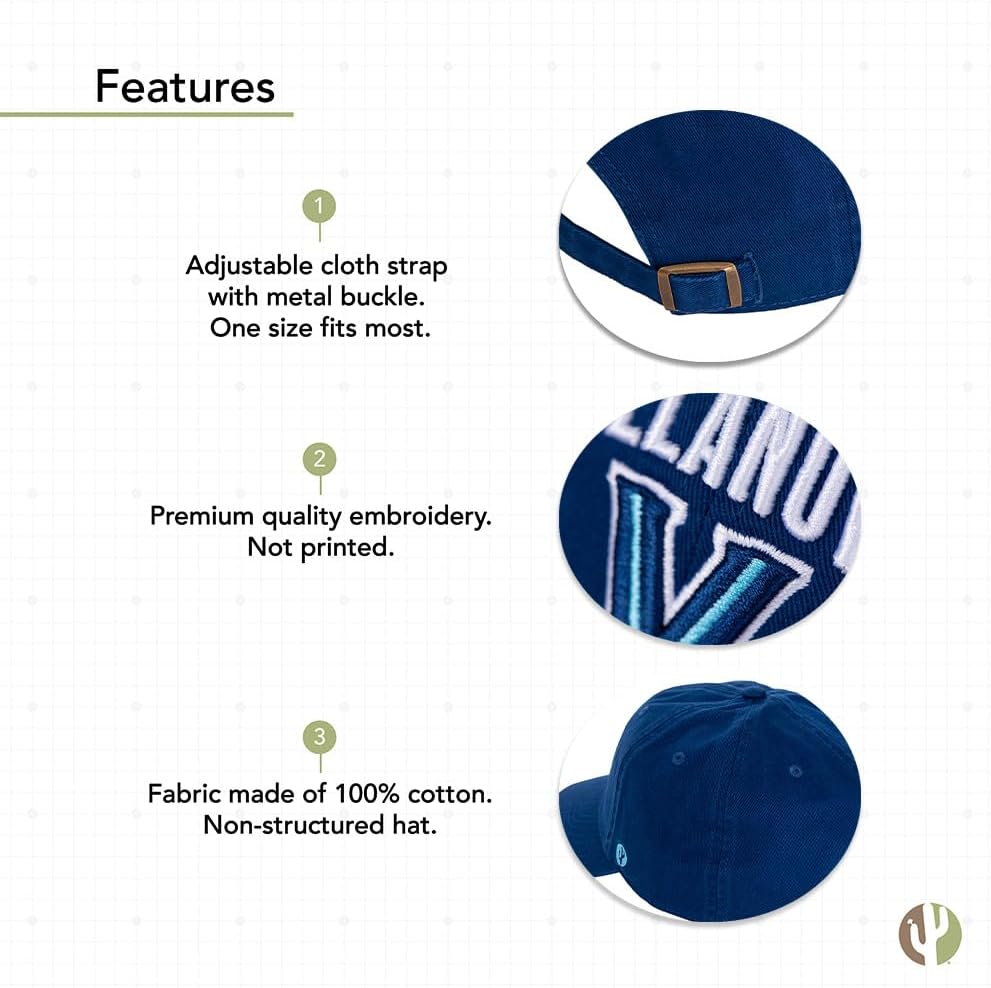 Desert Cactus Villanova University Baseball Hat VU Wildcats Brimmed Embroidered Hats Cap Adjustable Cloth Strap Adult Type B - Image 4