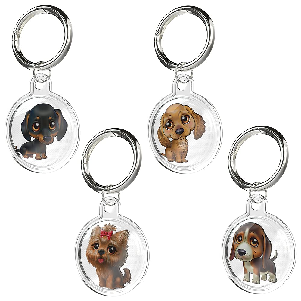 AMKMAX Airtag Case,4-Pack TPU AirTag Keychain Key Ring Portable Tracker Holder for AirTag Finder,Protector Cover for for Apple AirTags Case Accessories (202100C)