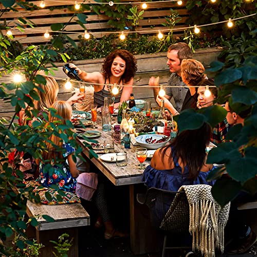 Abeja 50FT G40 LED Globe String Lights, Outdoor Patio String Lights with 50+2 Dimmable Shatterproof Bulbs, Backyard Outdoor Hanging Lights, Bistro Waterproof for Balcony Party Wedding, White Wire