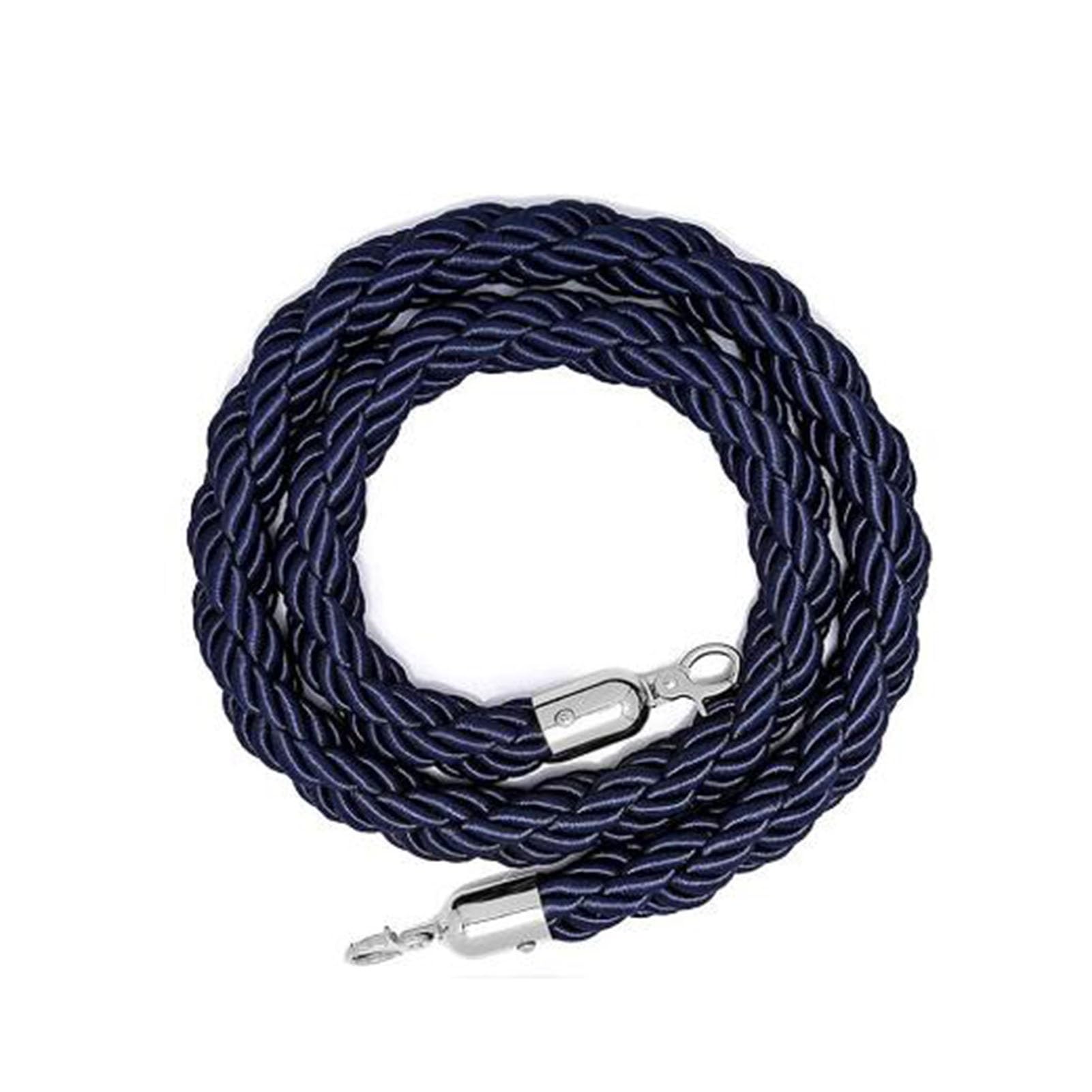 Epybjywq Navy Blue Twisted Queue Ropes Twisted Ropes Barriers With Metal Snaps Hooks, Queue Stanchion Barrier Rope For Hotels Shop Movie Theaters Restaurants(,120Cm/47.2 In)