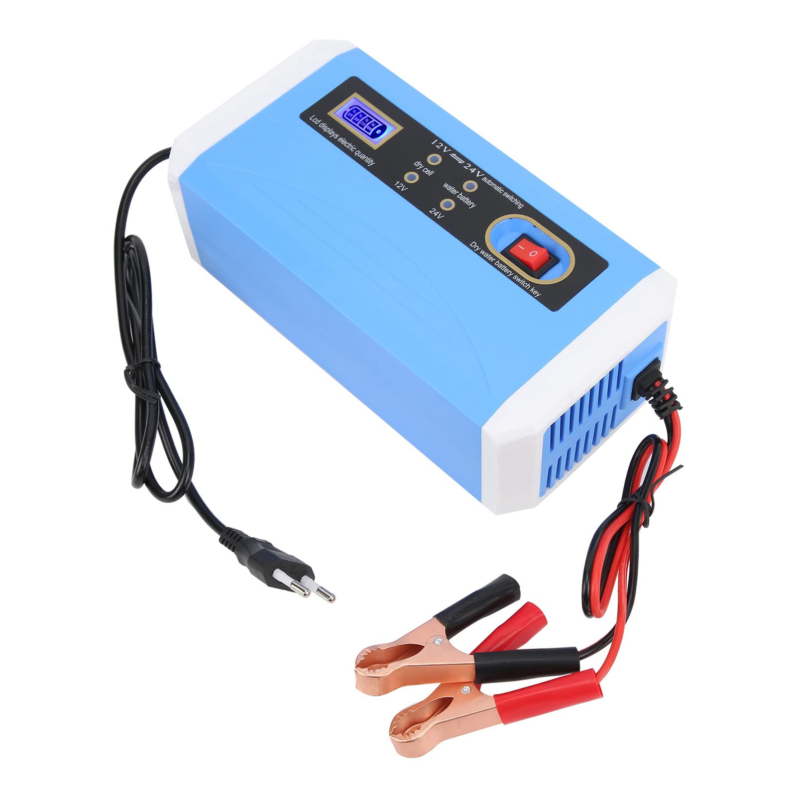 Caricabatteria per auto 12V 24V Display LCD intelligente ed efficiente Trasferimento automatico degli impulsi Riparazione per batterie 10Ah 200Ah per motociclette automobil