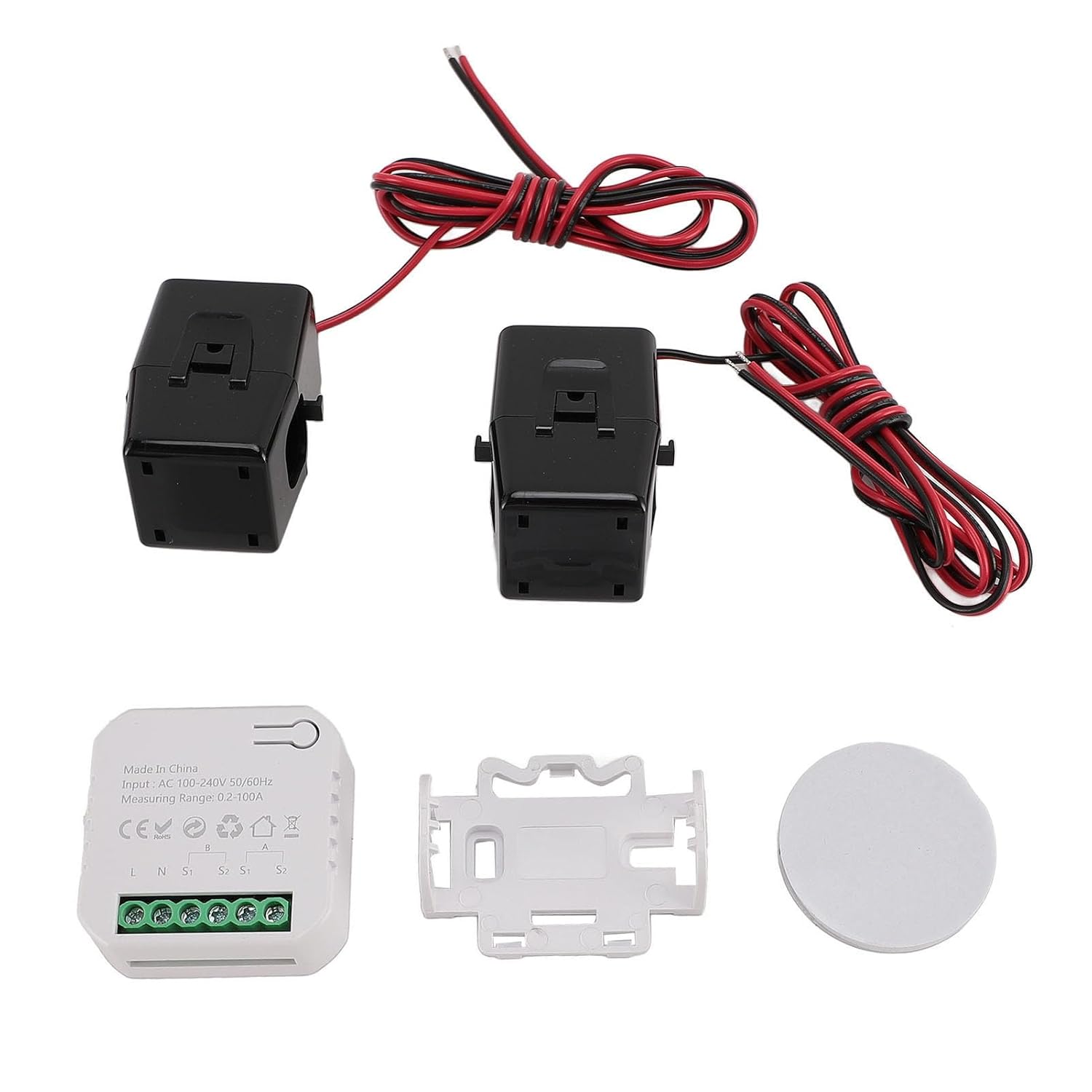 Smart Energy Meter, Single Phase Consumption Monitor, Power Meter Clamp Current Transformer Electricity Usage, with Current Transformer for Residential and Commercial Applications