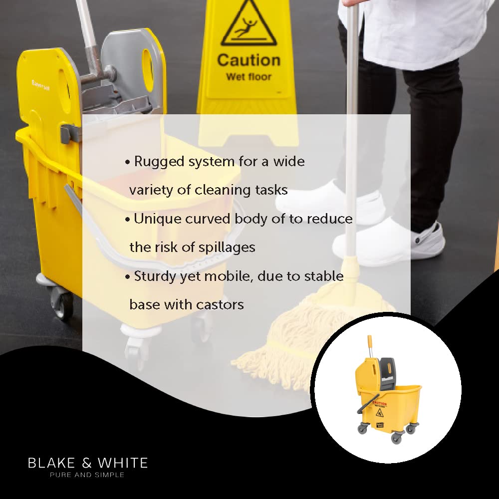 Blake & White Purely Smile PS8103 Kentucky Mop-Eimer und Auswringer, 25 l, Gelb