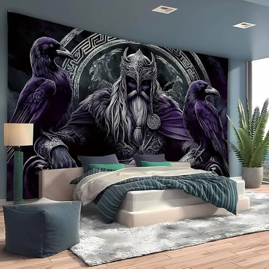 Amazon.com: FENDROM Norse Viking Tapestry Odin Warrior Sword Axe