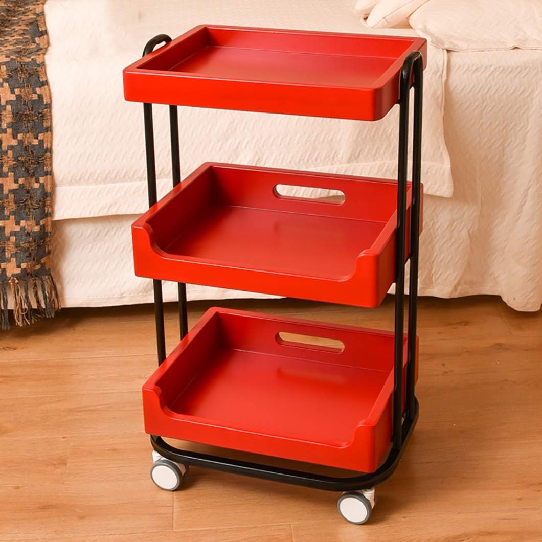 3 Tier Beauty Salon Trolley Rolling Equipment Utility Storage Cart,Easy Asemble, for Kitchen, Office, Bedroom,Medical Kitchen Tattoo SPA