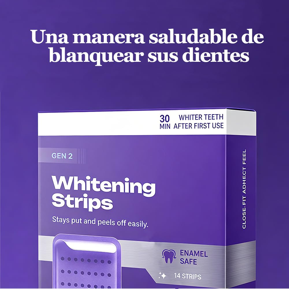 Dent Teeth Whitening Strips, Purple Whitening Strips Help Reduce Surface Stains, Easy Daily Oral Care Whitening Treatment for Adults Bright Smile Dental Care (3 Box)