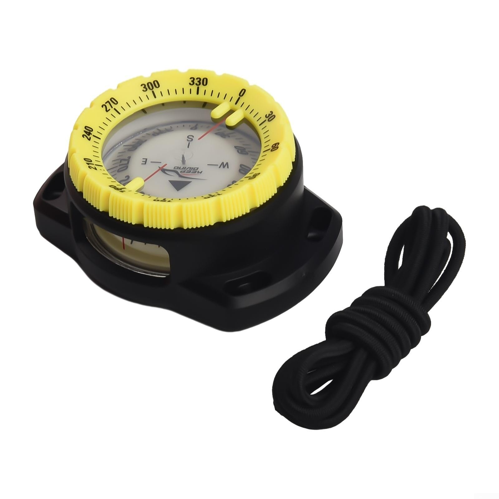 Bussola da 6,2 cm, con supporto da polso, impermeabile fino a 50 m, per sport subacquei (giallo)