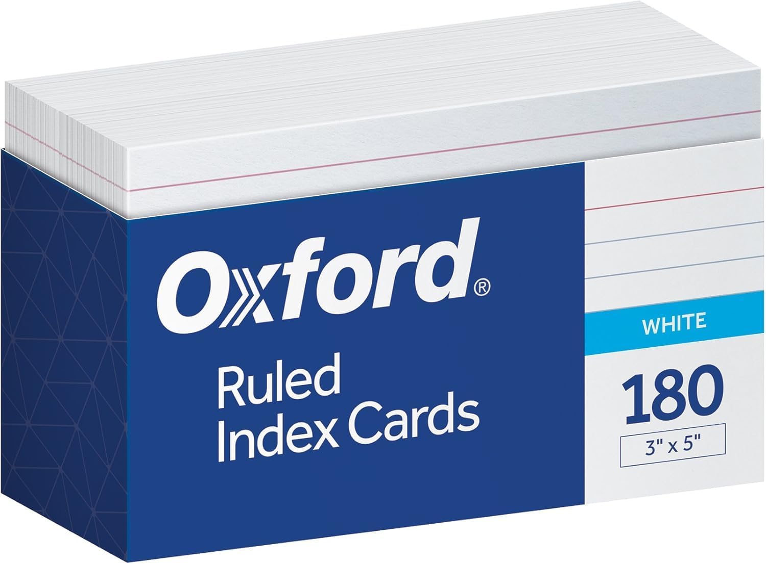 Oxford Ruled Index Cards with Reusable Storage Tray, 3” x 5”, Flashcards for School and Studying, Recipes, Note Cards, 10 Packs, 1,800 Total (73168)