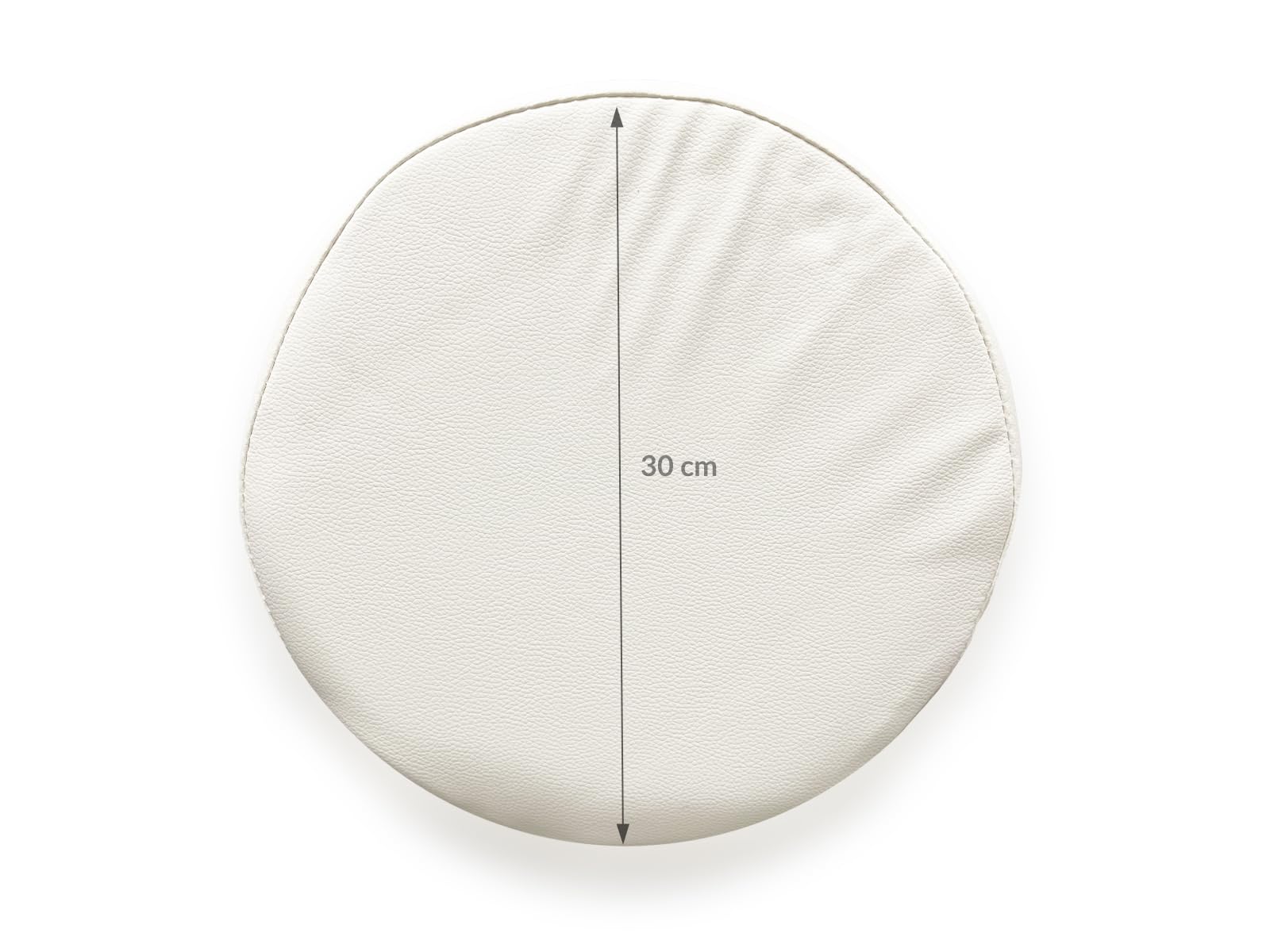 QUIRUMED Cuscino a rullo, 55 x 30 cm, bianco, similpelle, imbottitura in gommapiuma, per yoga, fitness, massaggio