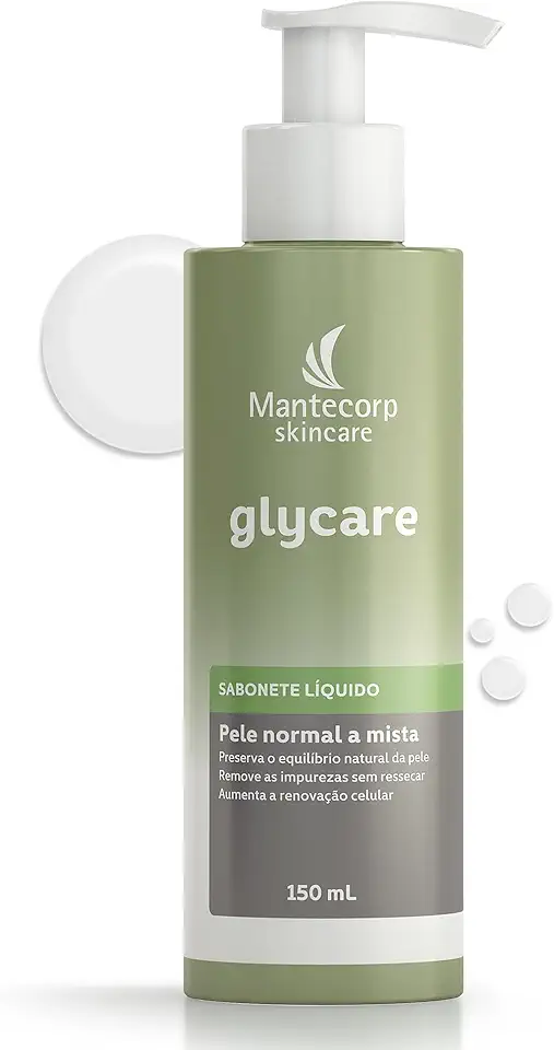 Sabonete Líquido Facial Glycare - 150ml - Limpeza Suave e Ação Hidratante - Ajuda a Reduzir o Brilho - Mantecorp