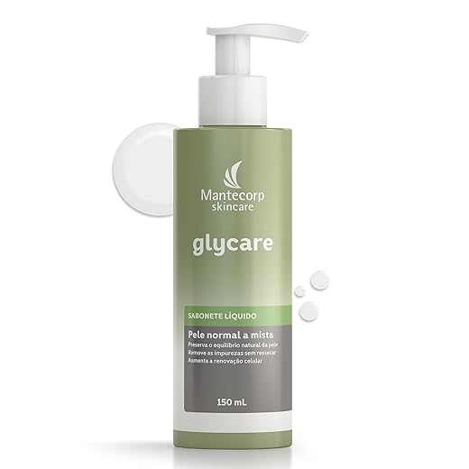 Sabonete Líquido Facial Glycare - 150ml - Limpeza Suave e Ação Hidratante - Ajuda a Reduzir o Brilho - Mantecorp