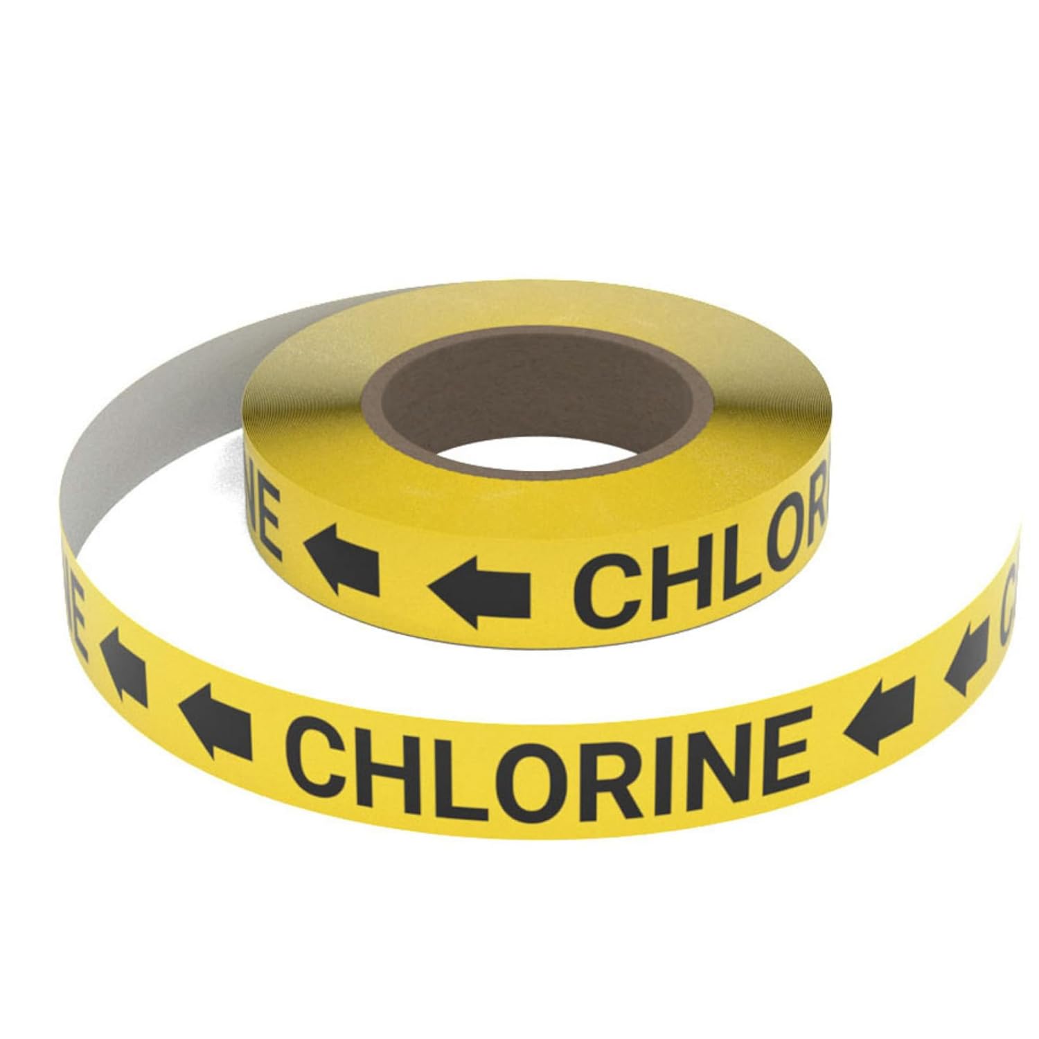 Chlorine (Yellow) SSINLINE Pipe Marking Roll - 1" x100' - Pipes 0.75" - 1.4" O.D. No Arrows