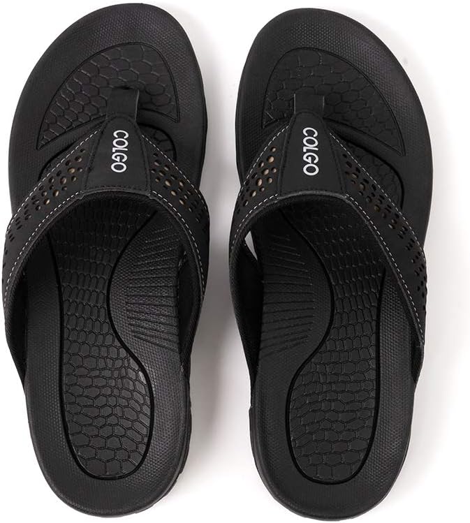 Mens Flip Flops Comfort Sport Thong Sandals for Indoor Outdoor Casual Beach Flip Flops for Men with Arch Support