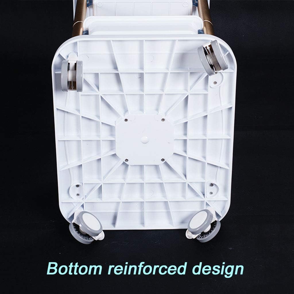 Medical Trolley Beauty Trolley Medical Laboratory 4-Layer Trolley Assembled Instrument Trolley with Pull-Out Storage Tray/Brake Casters Stainless Steel + ABS