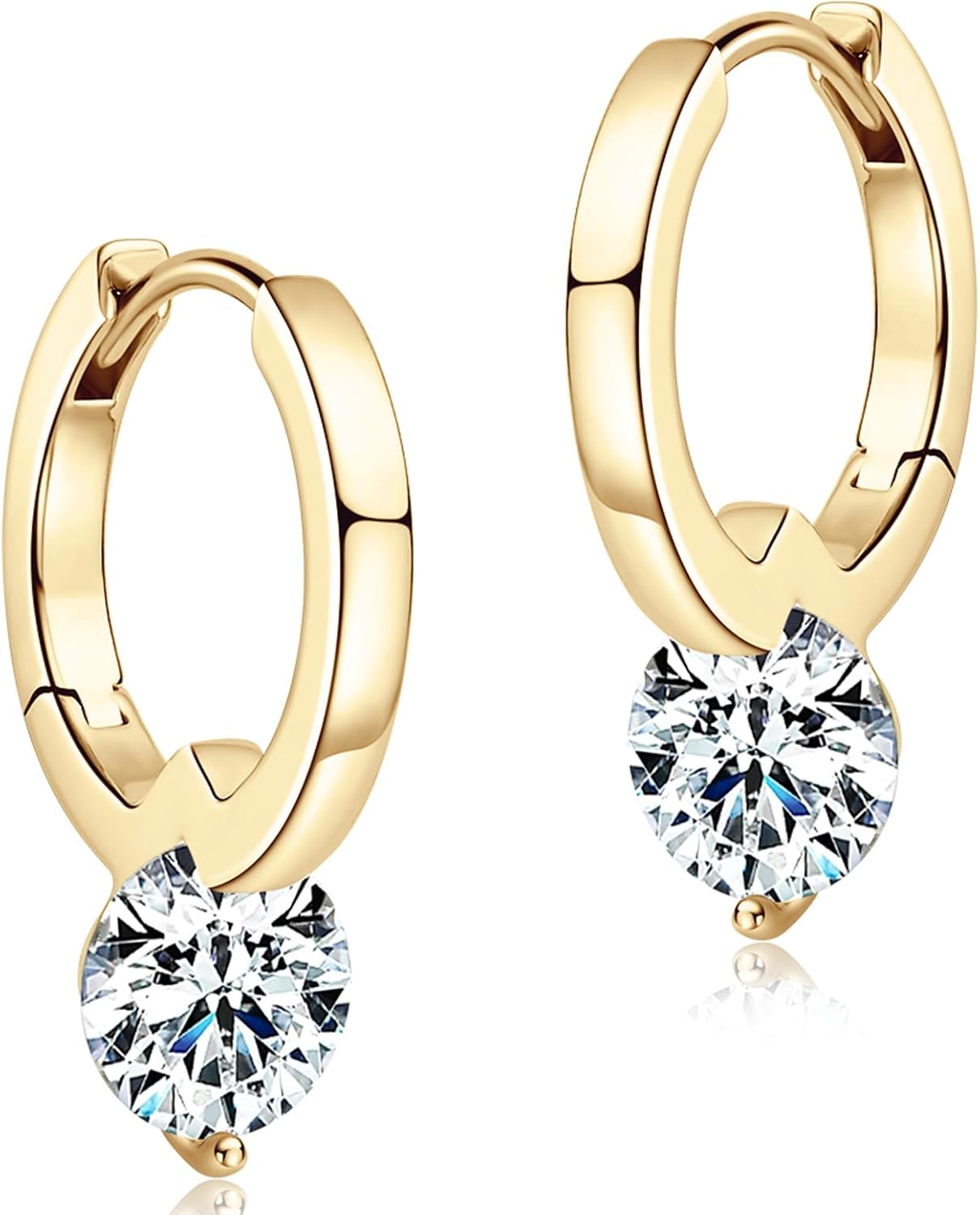 1CT Moissanite Hoop Earrings D Color VVS1 925 Sterling Silver Drop Huggie Earrings for Women Mom Wife Birthday