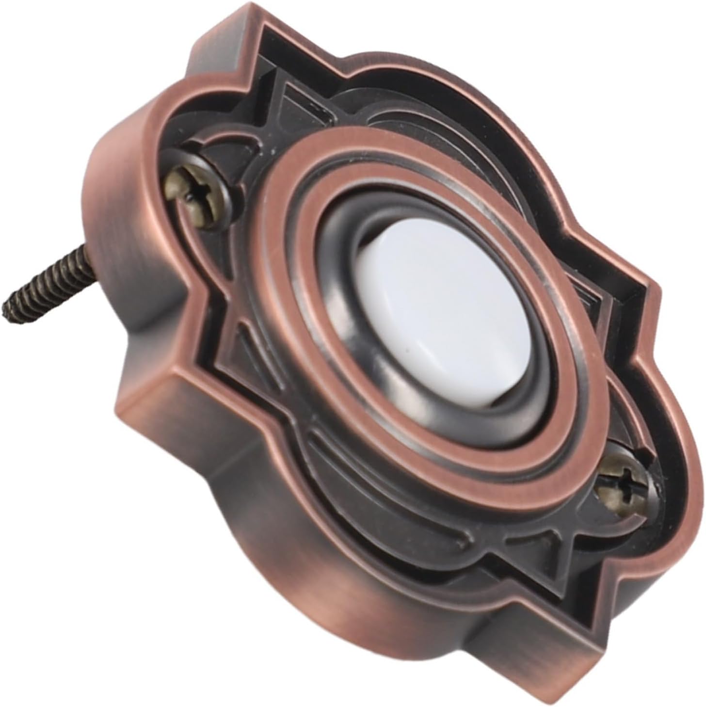 Bronze Doorbell Push Button with LED Light, Wired Replacement Home Entryway, Weather Resistant Iron Button, DC12-24V, Includes Screws