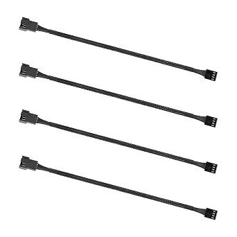 PWM 4 Pin Fan Extension Cable 4-Pack,12 Inches