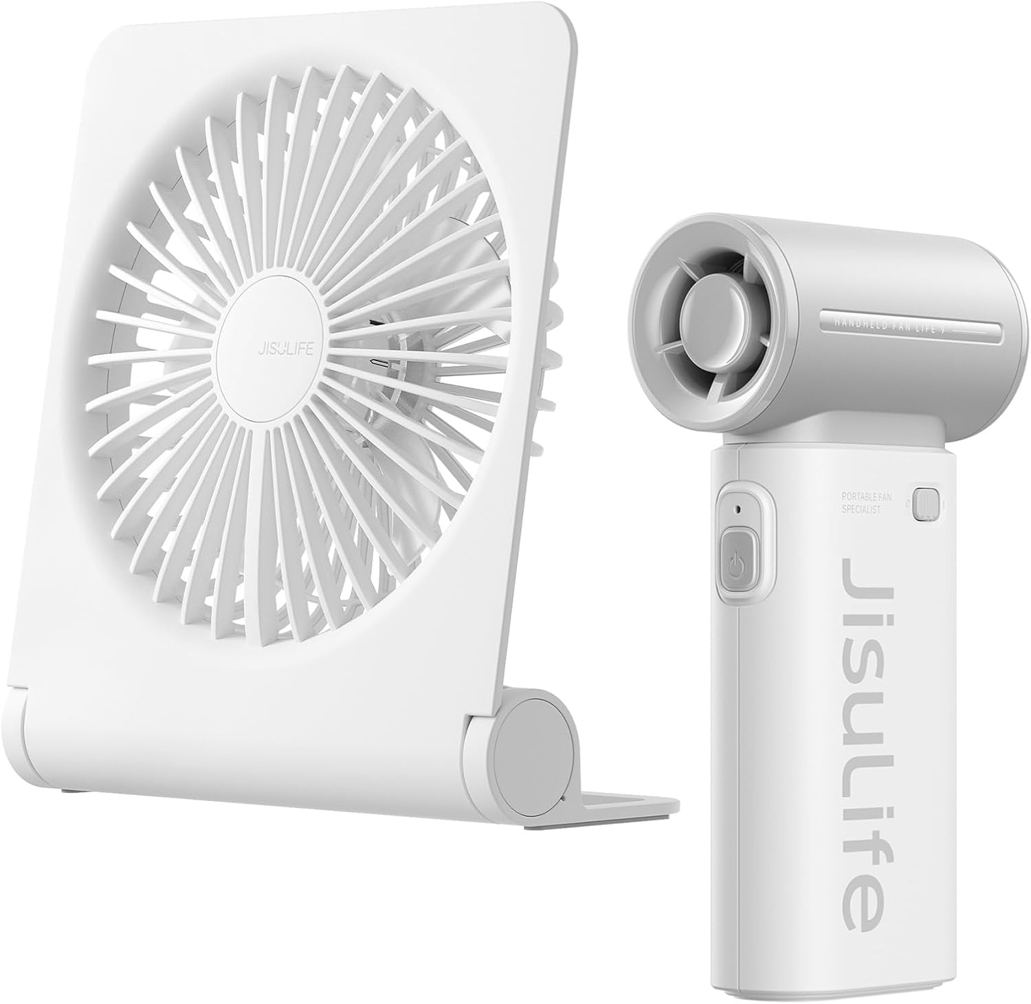 JISULIFE Small Desk Fan 160° Tilt Folding Personal Mini Fan+Mini USB Rechargeable Fan [12H Max Cooling Time]