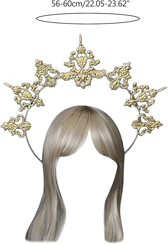 Vista 4 de DGFJY Festival Hair Accessories Women Students Halloween Hairband Cosplay Angel Aureole Headbands Performances Hair Hoop Hair