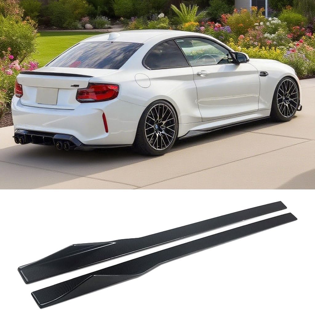 Kinautex BMW F22 F87 230i M2 Carbon Fiber Look Side Skirt Rocker Extensions