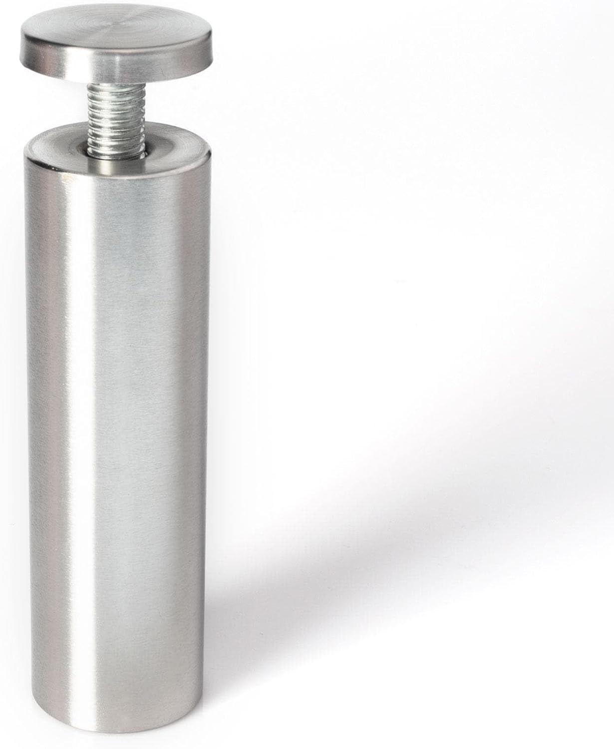 Stainless Steel Standoff 1-1/4 Inch Diameter x 4 Inch Barrel Length Brushed Finish for PVC, Glass and Acrylic Sign Stand Off Wall Anchors and Screws 100 Piece Commercial Space Pack