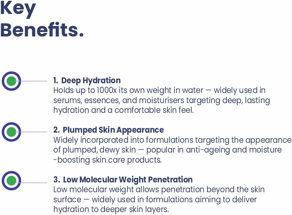 Sodium Hyaluronate Powder – Cosmetic Grade – 10 g / 0.35 oz - Hyaluronic Acid Powder for Skincare & DIY Cosmetic Formulations