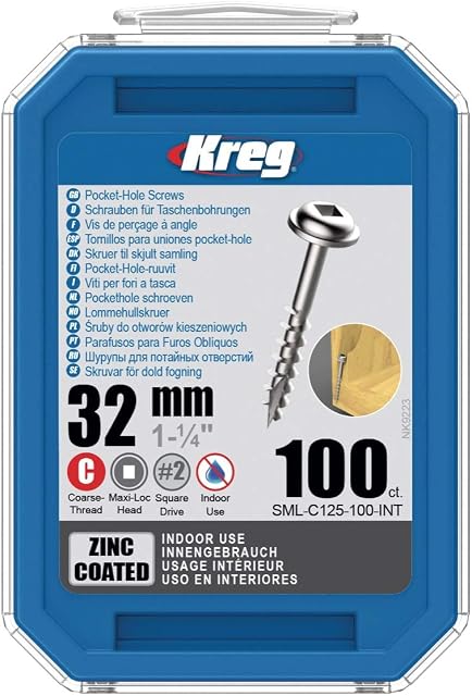 Zinc Pocket-Hole Screws Washer Head - Coarse