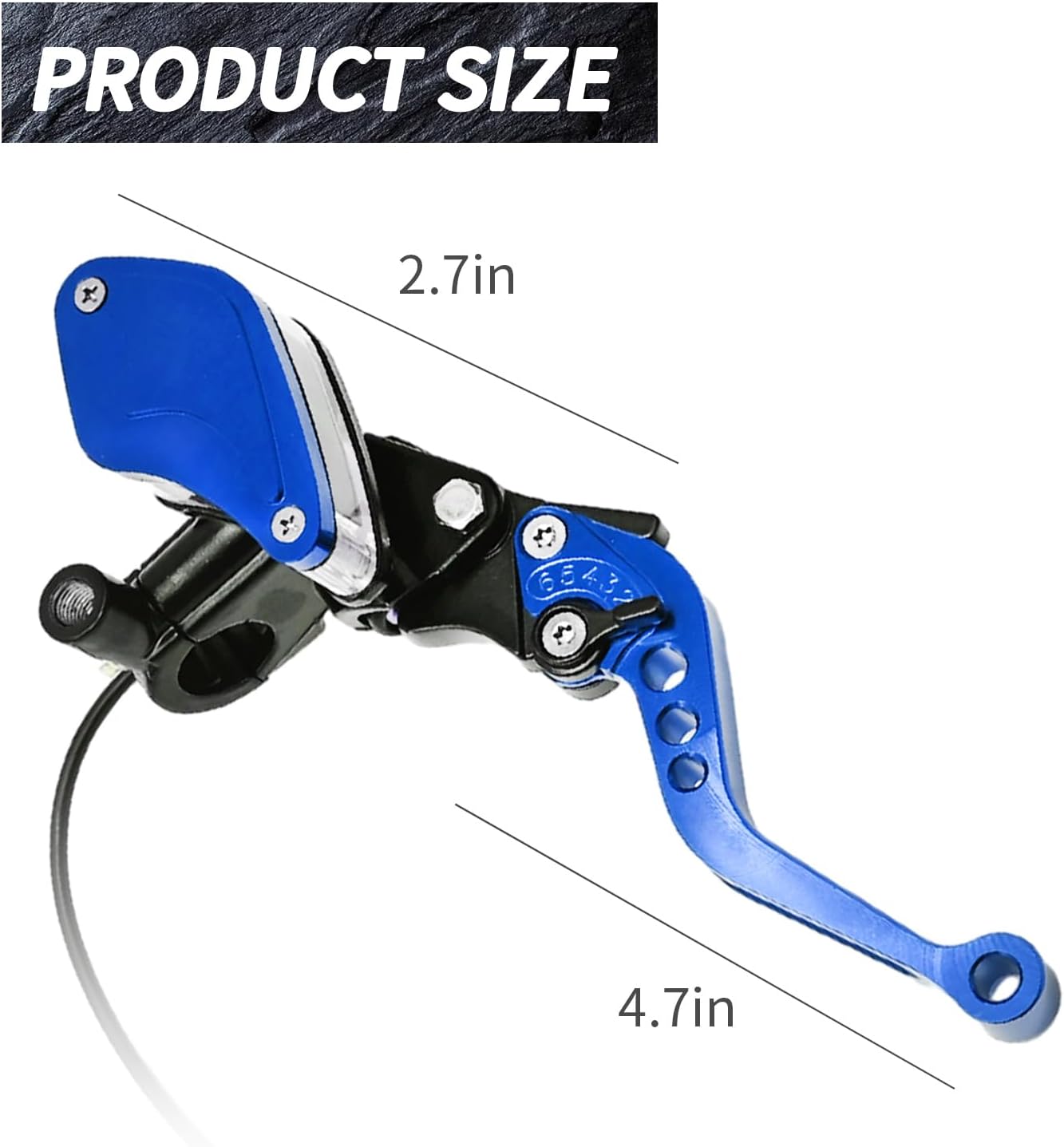 MDEOOSKY 2 Pcs 7/8" 22mm Motorcycle Brake Clutch Pump Lever with Dual Hydraulic Master Cylinder Reservoir Replacement for Honda Yamaha Kawasaki Suzuki Harley Models Ranging from 50CC to 300CC, Blue