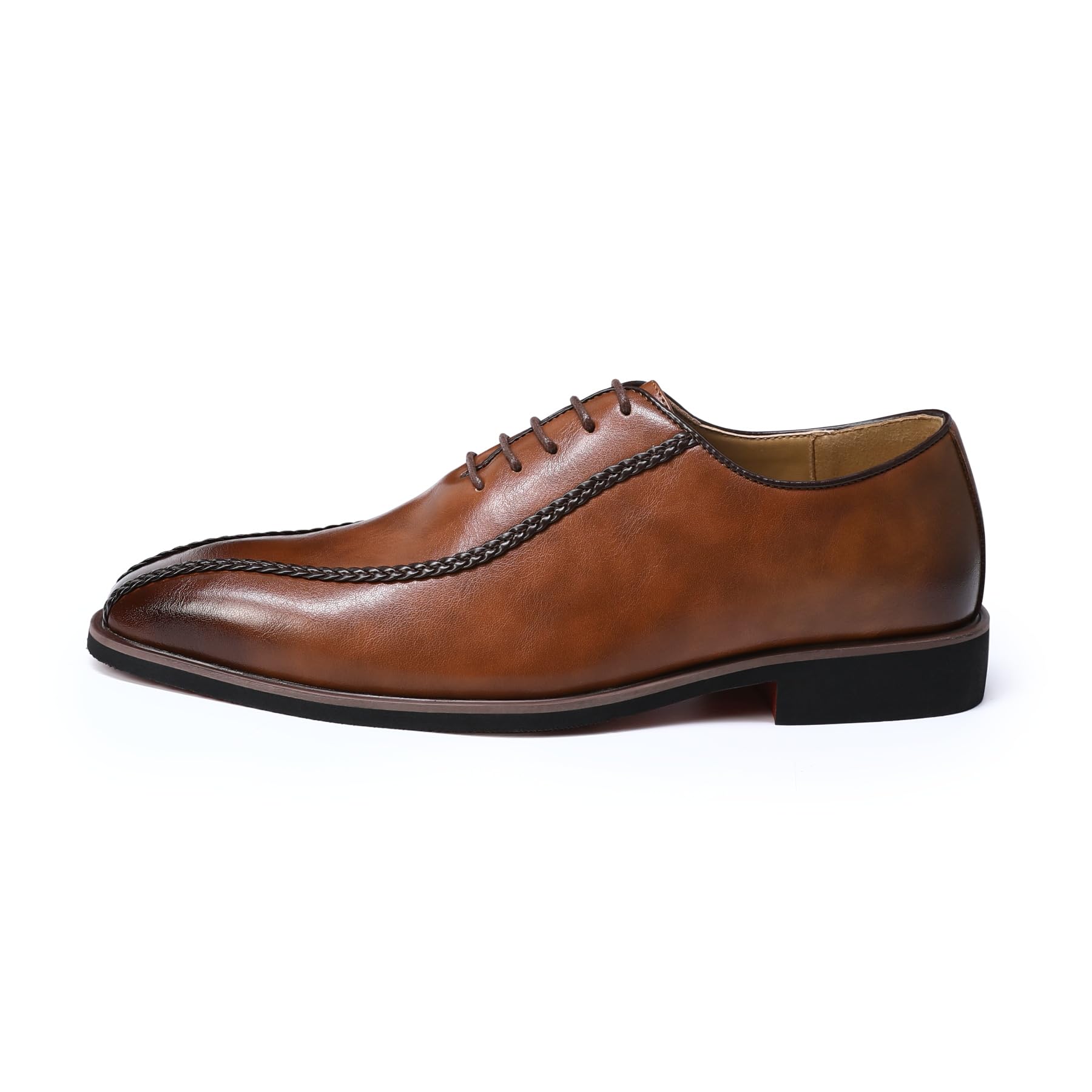 Allthemen Homme Derby Cuir Ville Classique Oxford à Lacets Business Basse Chaussure Sculptées Pointues Soiree