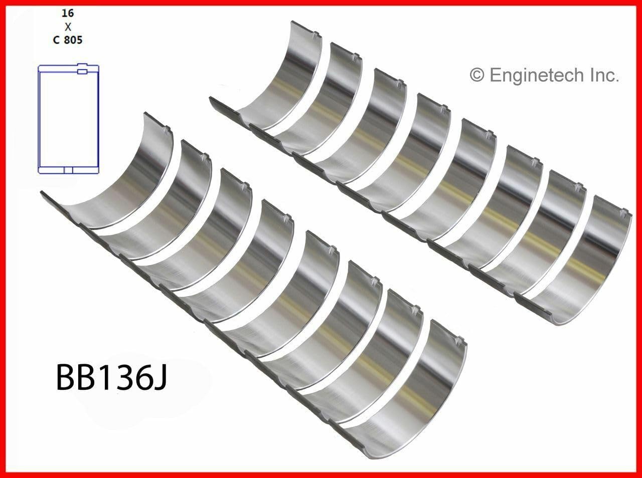 EngineTech BB136JSTD Rod Bearings AMC Chrysler 273 277 301 318 326 340 360