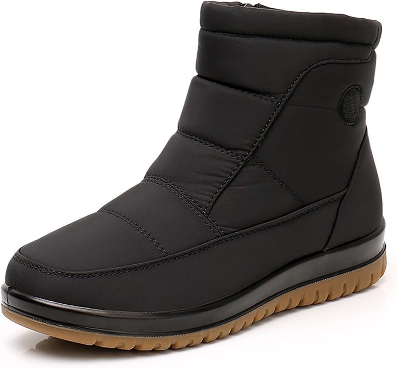 Women'S Winter Snow Boots Waterproof Lightweight Warm Fur Lined Mid Calf Booties Comfortable Outdoor Anti Slip Side Zipper Walking Winter Shoes