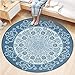 Produktbild FLOORMATJING Runde Teppiche für Wohnzimmer, groß, Urlaub, Bedruckt, rund, Schlafzimmer, Wohnzimmer, rutschfest, Blau, 160 cm