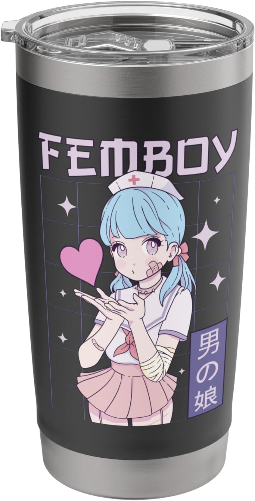 Femboy Crossdressing Crossdresser MTF Anime Stainless Steel Insulated Tumbler