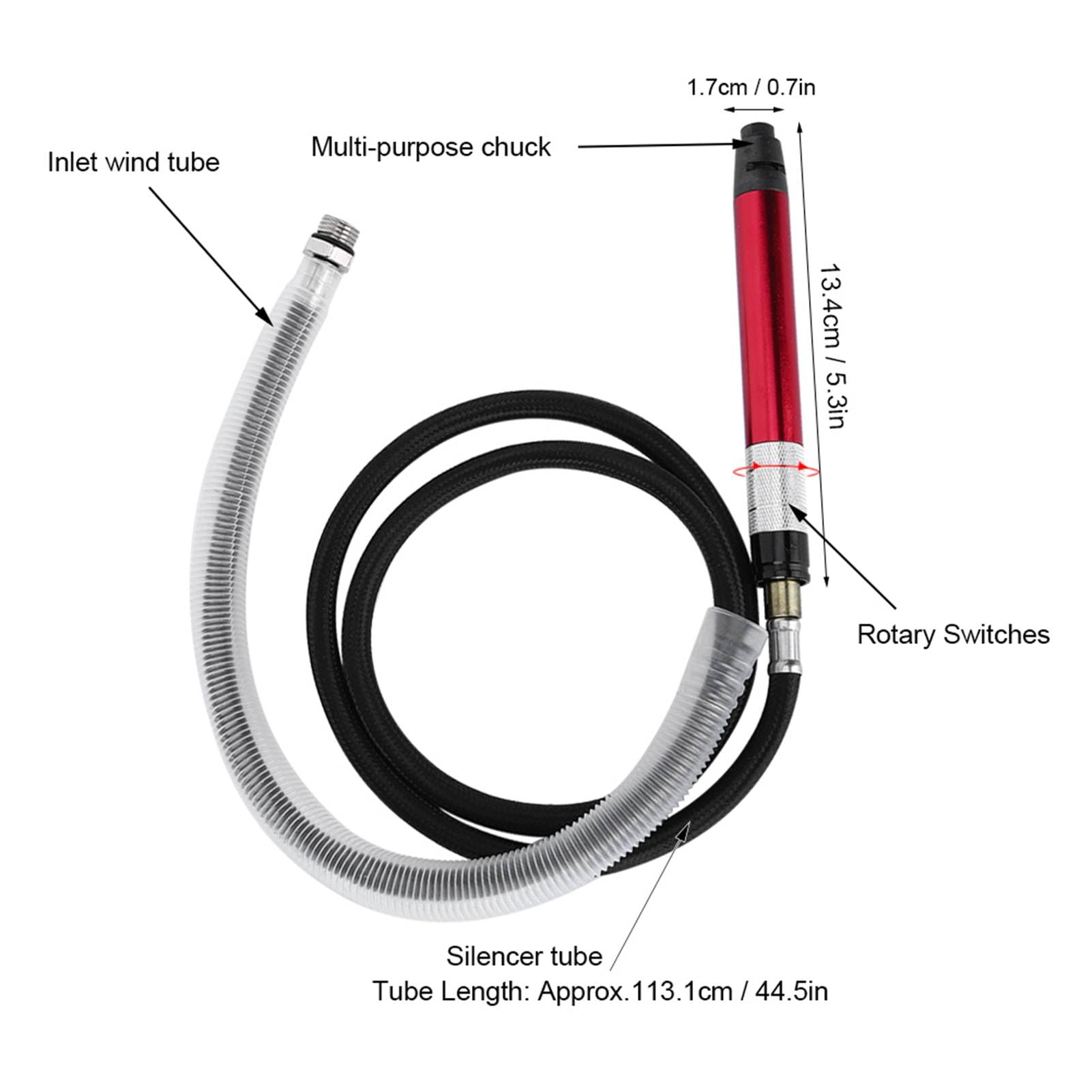 Broyeur à Air Micro Meuleuse, 65000rpm Pneumatique Broyeur Meuleuse Droite Avec Clé à Main Meuleuse à Crayon Pneumatique pour le meulage et la gravure de différents métaux