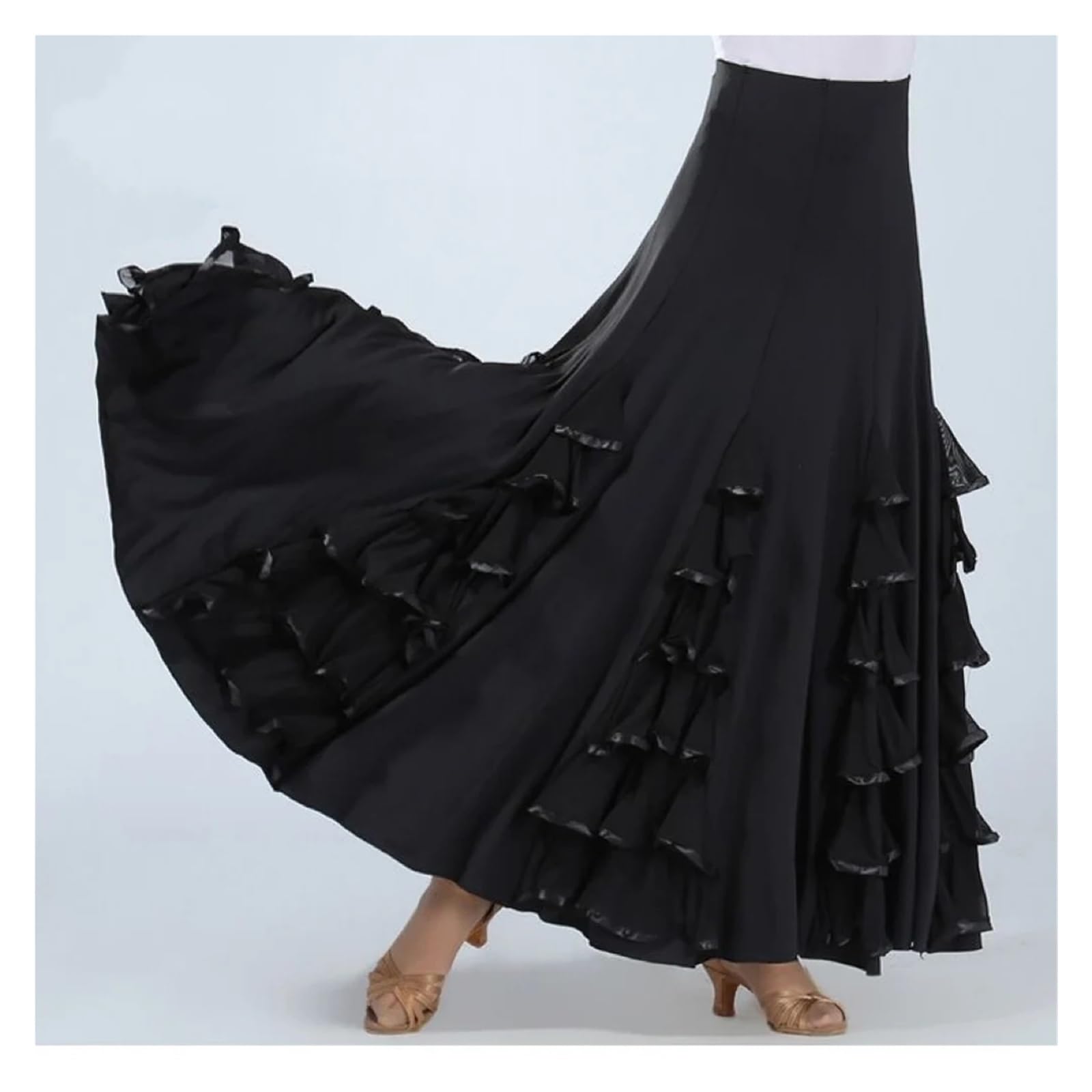 Klassischer Wettkampf-Praxis Layered Big Swing Tanzen Flamenco Kleid Tanzrock Frau Für Spanischen Flamenco Stiertanz Show