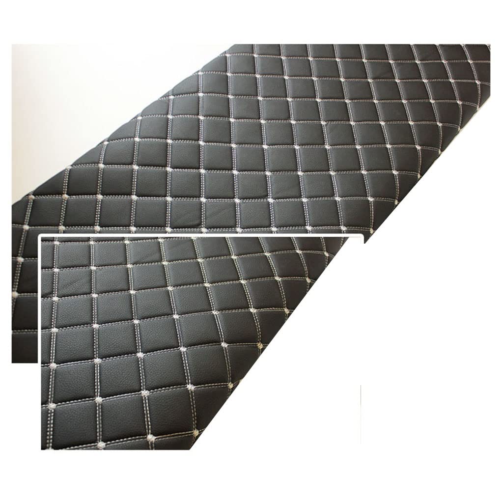 Gesteppter Kunstlederstoff, wasserdicht, strapazierfähig, Kunstleder, Vinyl, Ledertuch, Polsterung, strukturiertes Material – Schwarz(1.6x4m)