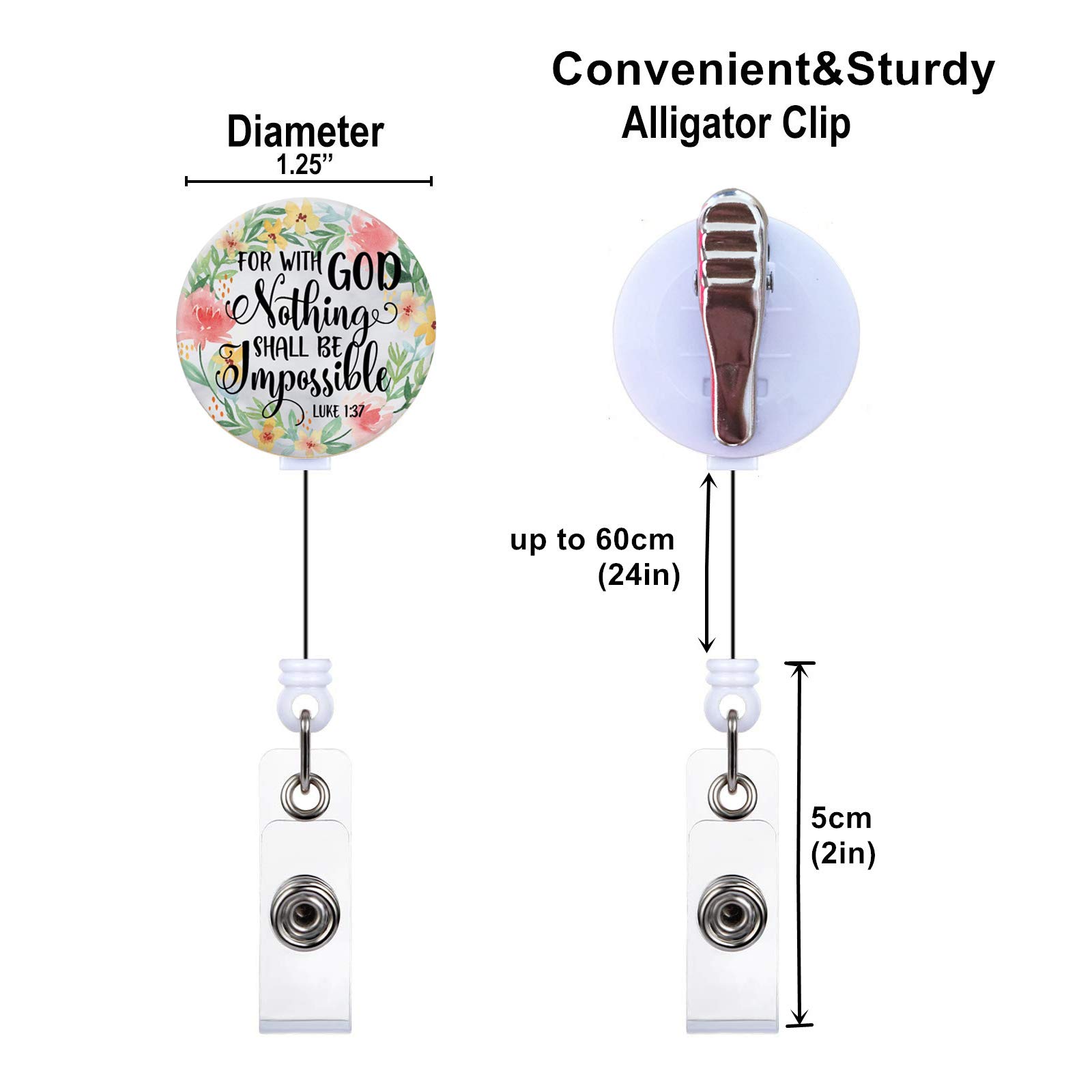 Badge Holder Retractable ID With Alligator Clip - Decorative Nurse Badge Reel 487076
