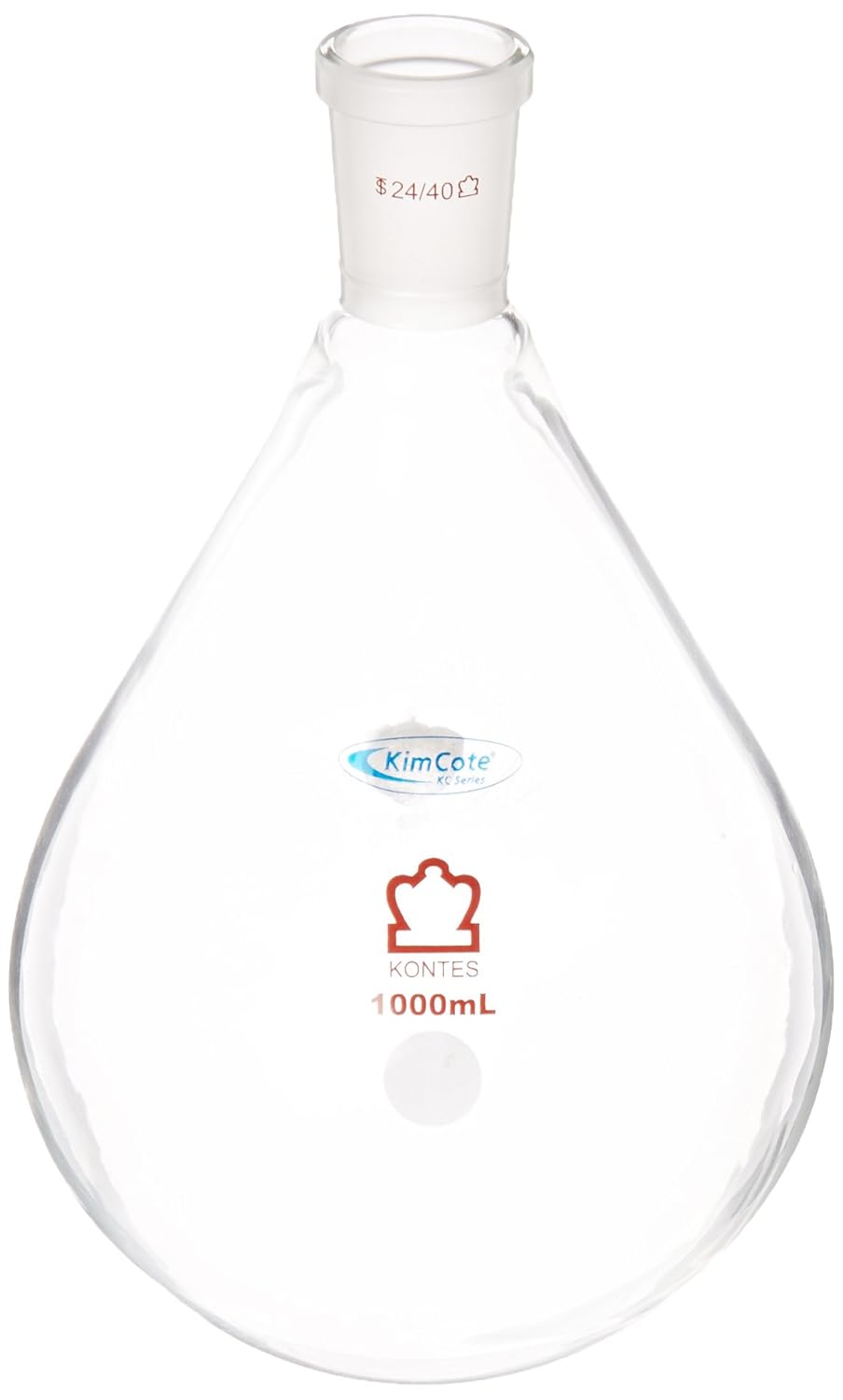 Kimble KC25165-1000 Heavy Wall Recovery Flask with Square 24/40 Joint Bead and Plastic Safety Coating, 1000mL Capacity