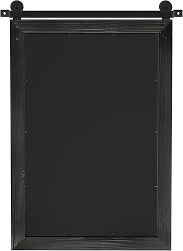 Miniatura 7 de Espejo de puerta de granero de granja  21 x 30 pulgadas, espejo de pared con marco de madera rústica para baño, sala de estar, decoración de pared