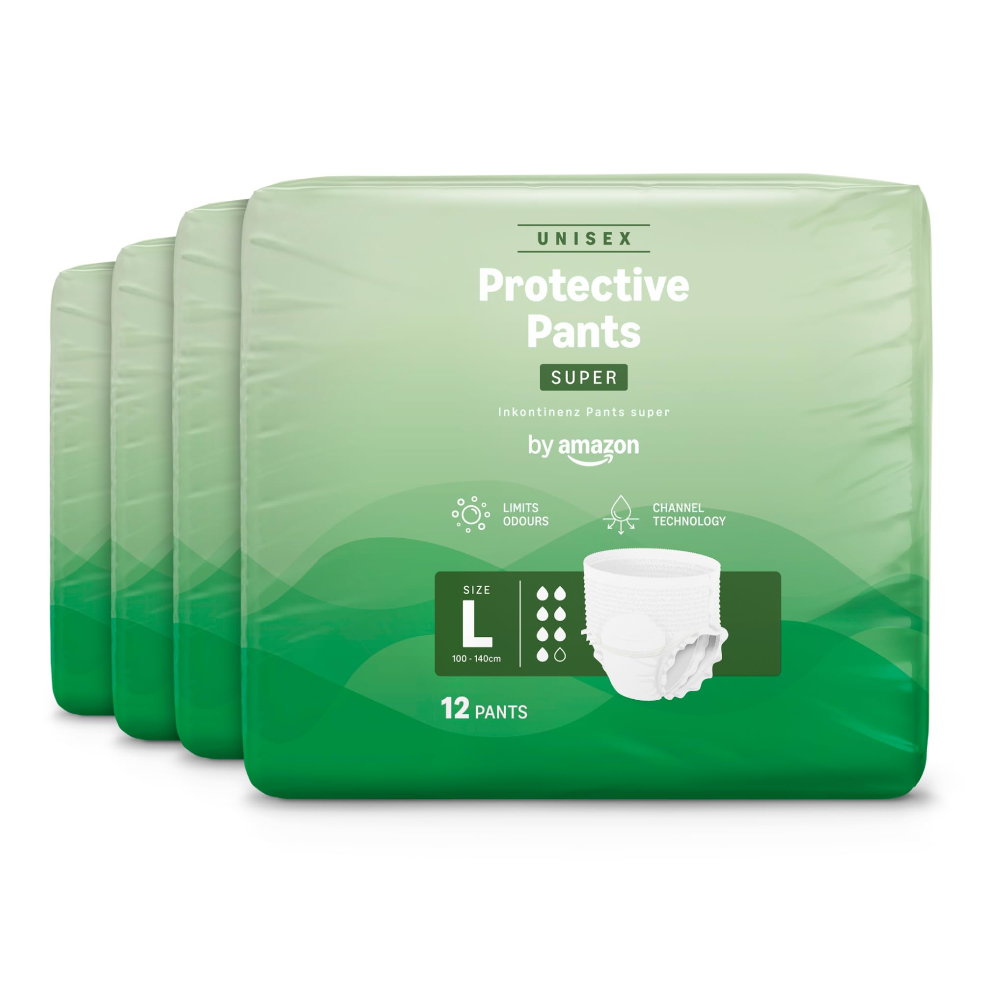 by Amazon Super Pants Mutandina Unisex, taglia L, 48 pezzi (4 confezioni da 12)