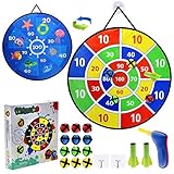 Dart Board for Kids,12 Sticky Balls,1 Toy Gun with 2 Dart Bullets Set,Toys Gifts for 3 4 5 6 7 8 9 10 11 12 Year Old Boys and Girls Safe Dartboard Indoor Outdoor Party Sports Games for Kids (26Inches)