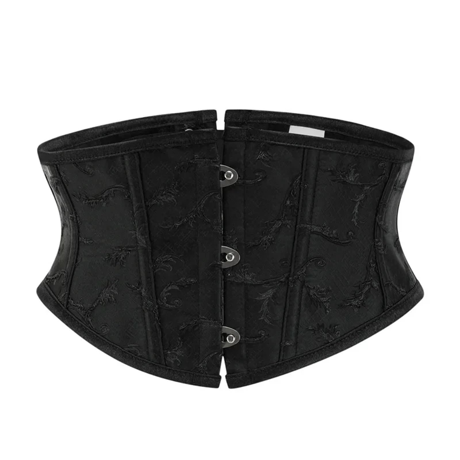 Corsé de Torso Corto, Bustier bajo el Busto, Moldeador Cuerpo, corsé Cintura, Talla Grande para Toda OcasióN(Black,L)
