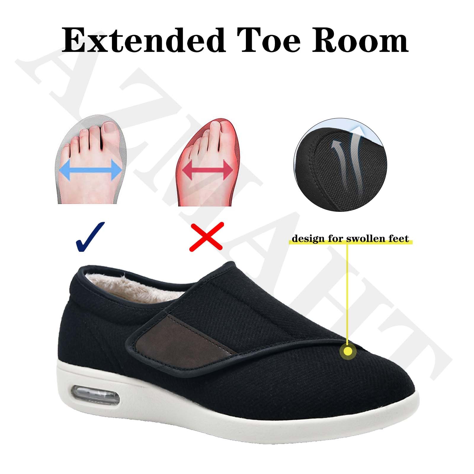 Zapatos Antideslizantes para Caminar para Ancianos Suela de Goma Muy Flexible Ideal para Diabéticos para Hombre Diabetico Zapato Deportivo Casual Zapatos de Caminar,Gris,37.5 EU
